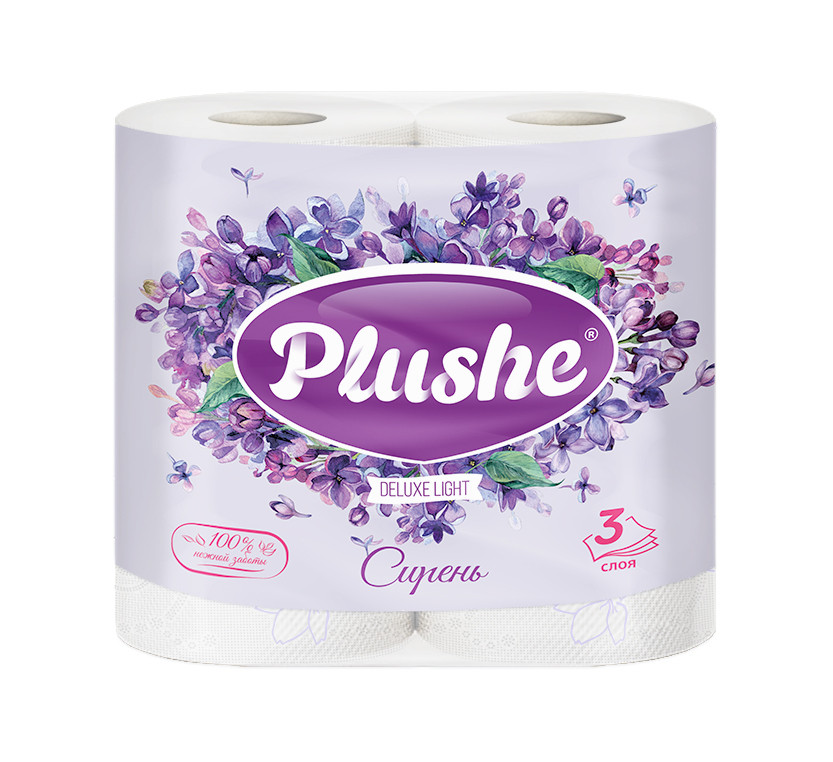 Туалетная бумага PLUSHE Делюкс Сирень 3сл. 8 рул. 1/8